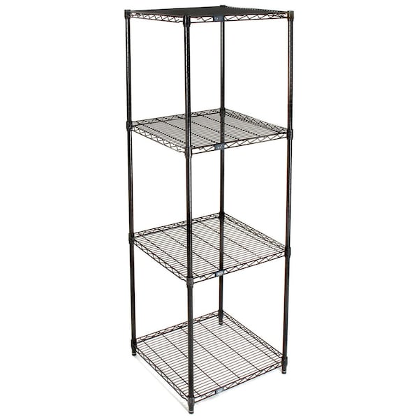 Nexel Wire Shelving, Black Epoxy, 24W X 24D X 74H 24247B - main